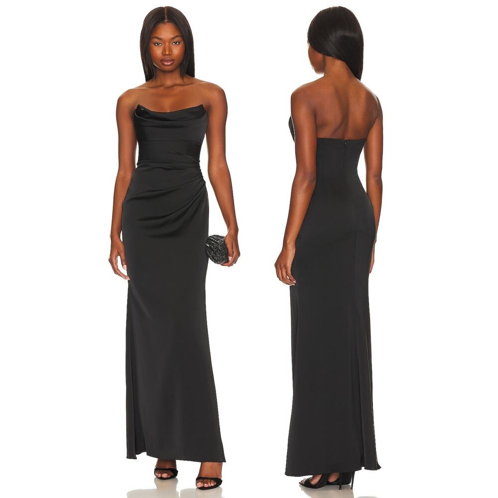 Katie May Taylor Gown Strapless Satin Party Formal Gala Prom Wedding Guest NYE S